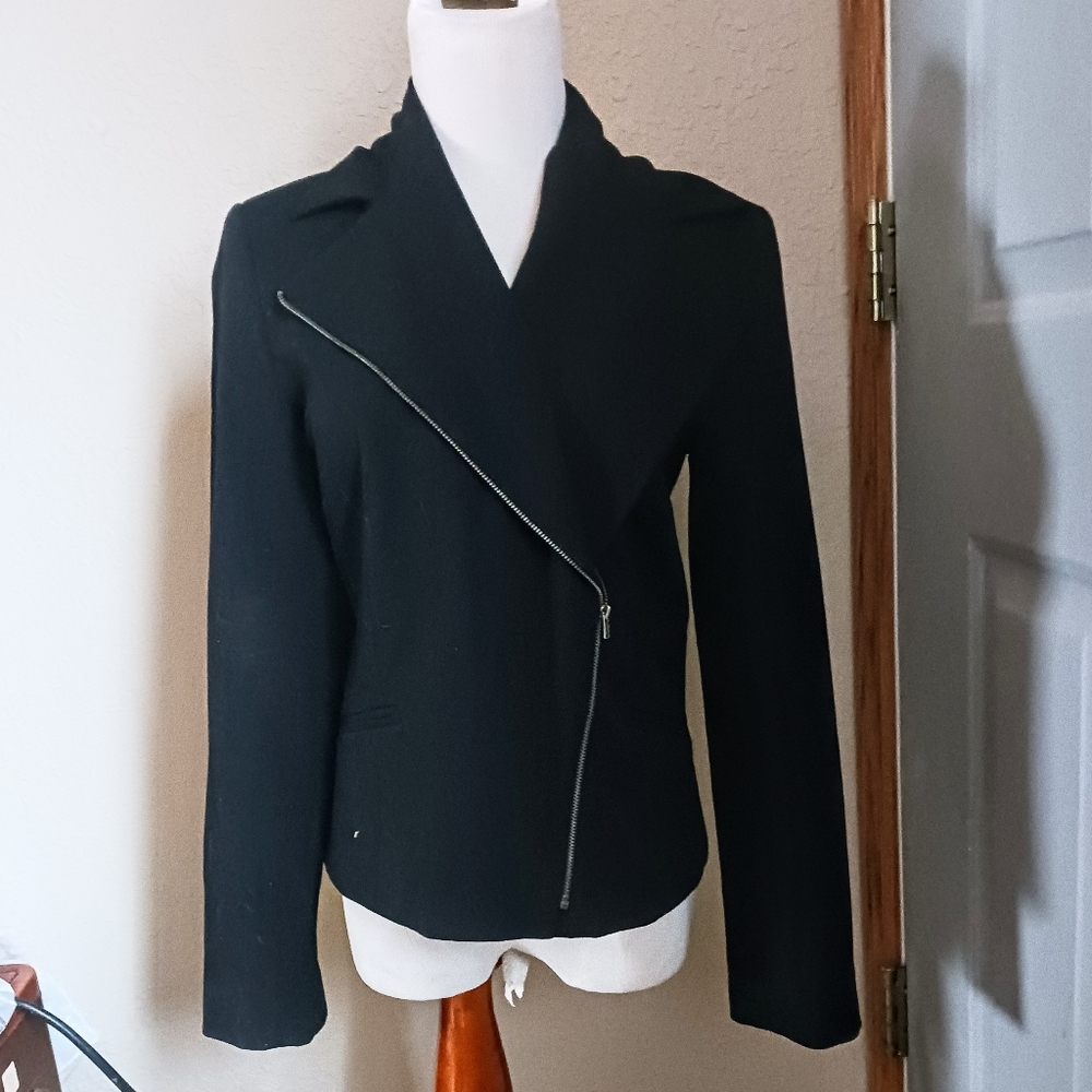 Parallel Jacket Blazer Black Angled Zipper Closur… - image 1